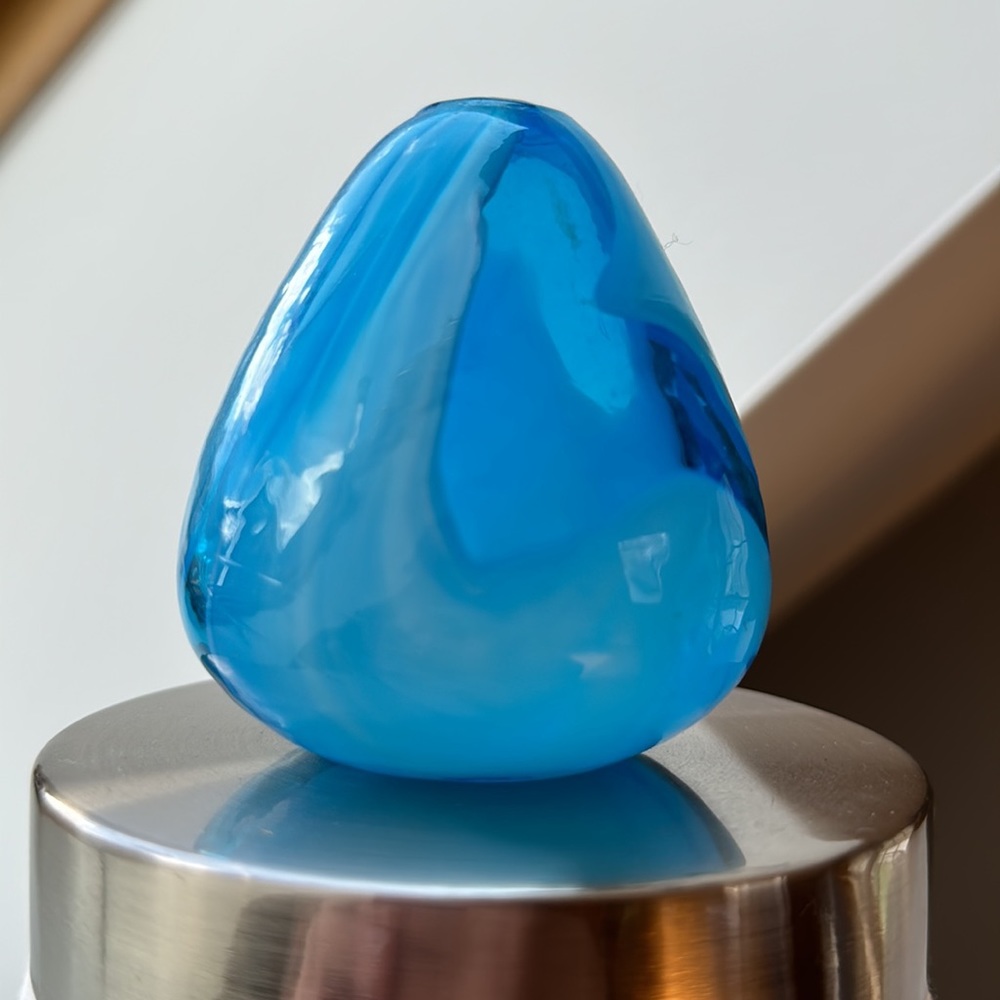 Hand Made Blue Swirls Bud Vase - Picture 4 of 8